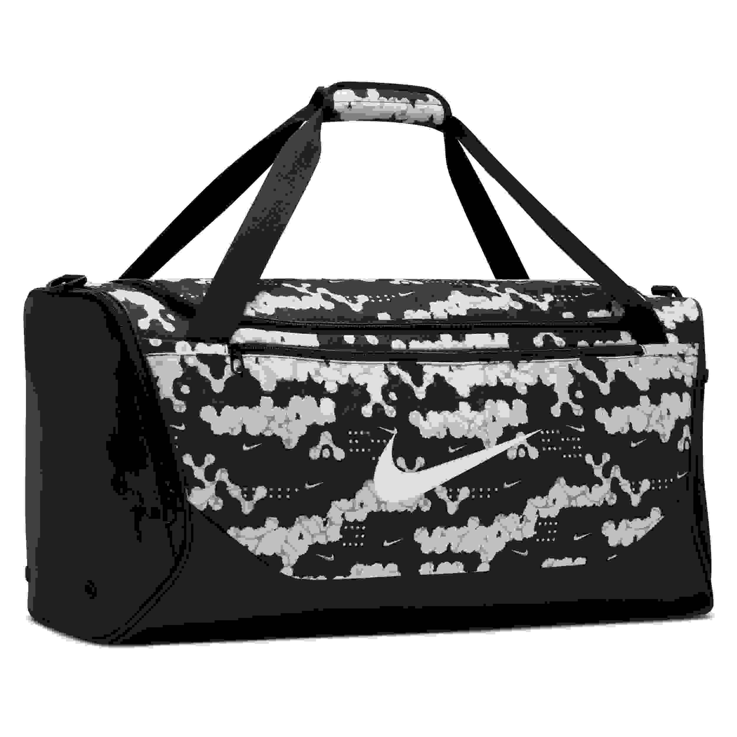 Nike Brasilia Medium All Over Print Training Chalk/Black/White Duffel Bag
